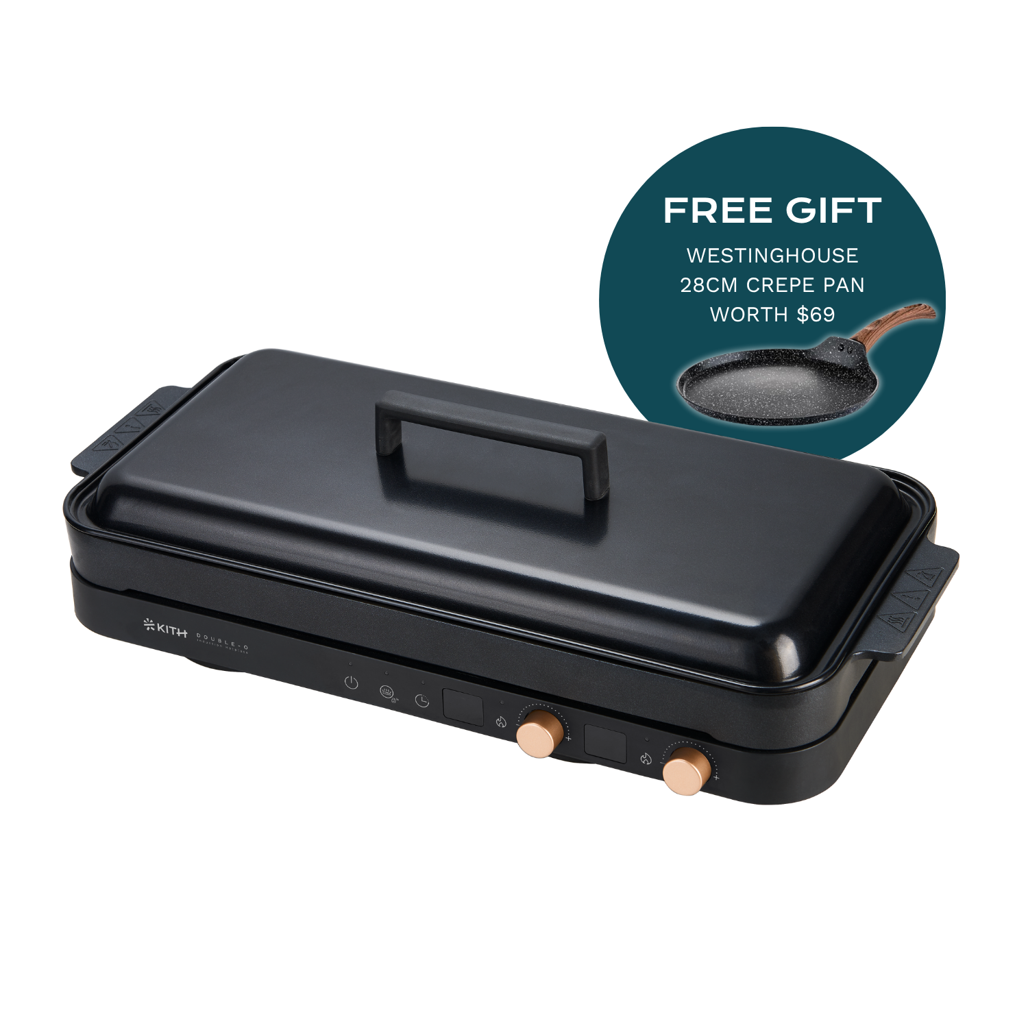 Double-O Tabletop Dual-Zone Induction Hotplate | PIH-2800-BK