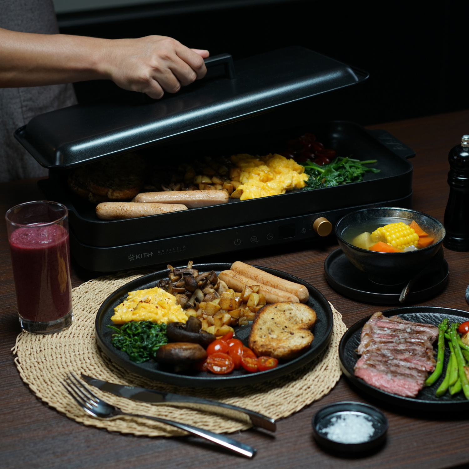 Double-O Tabletop Dual-Zone Induction Hotplate | PIH-2800-BK