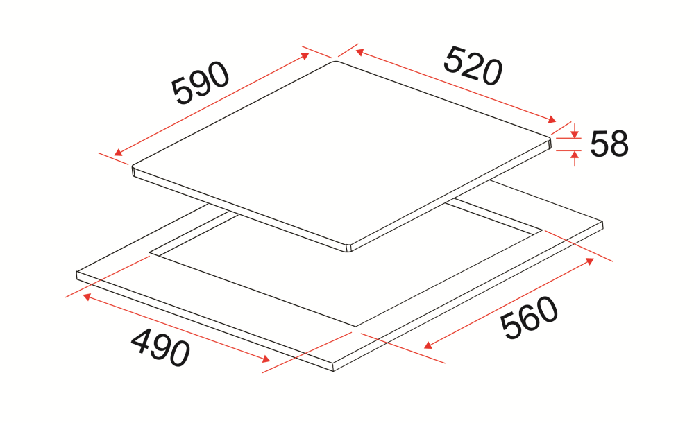 [Bundle D] 90cm Semi Integrated Hood + 60cm Induction Hob | EFCH 9234T BK + HB BI 583 A