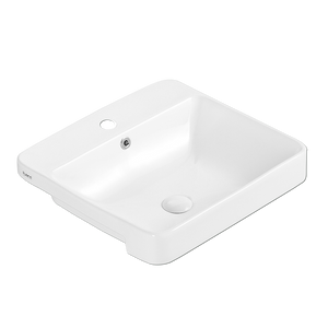 Semi-Recessed Rectangular Ceramic Basin | RIFF 50M