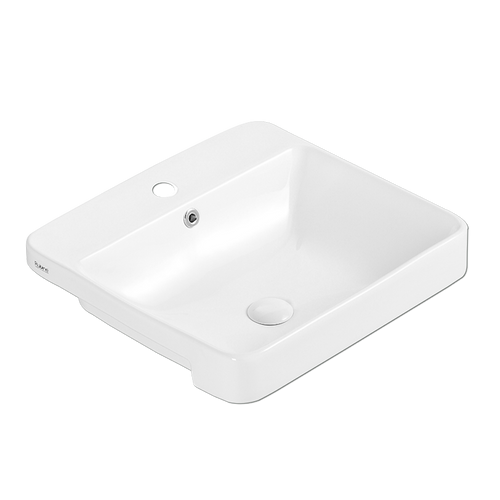 Semi-Recessed Rectangular Ceramic Basin | RIFF 50M