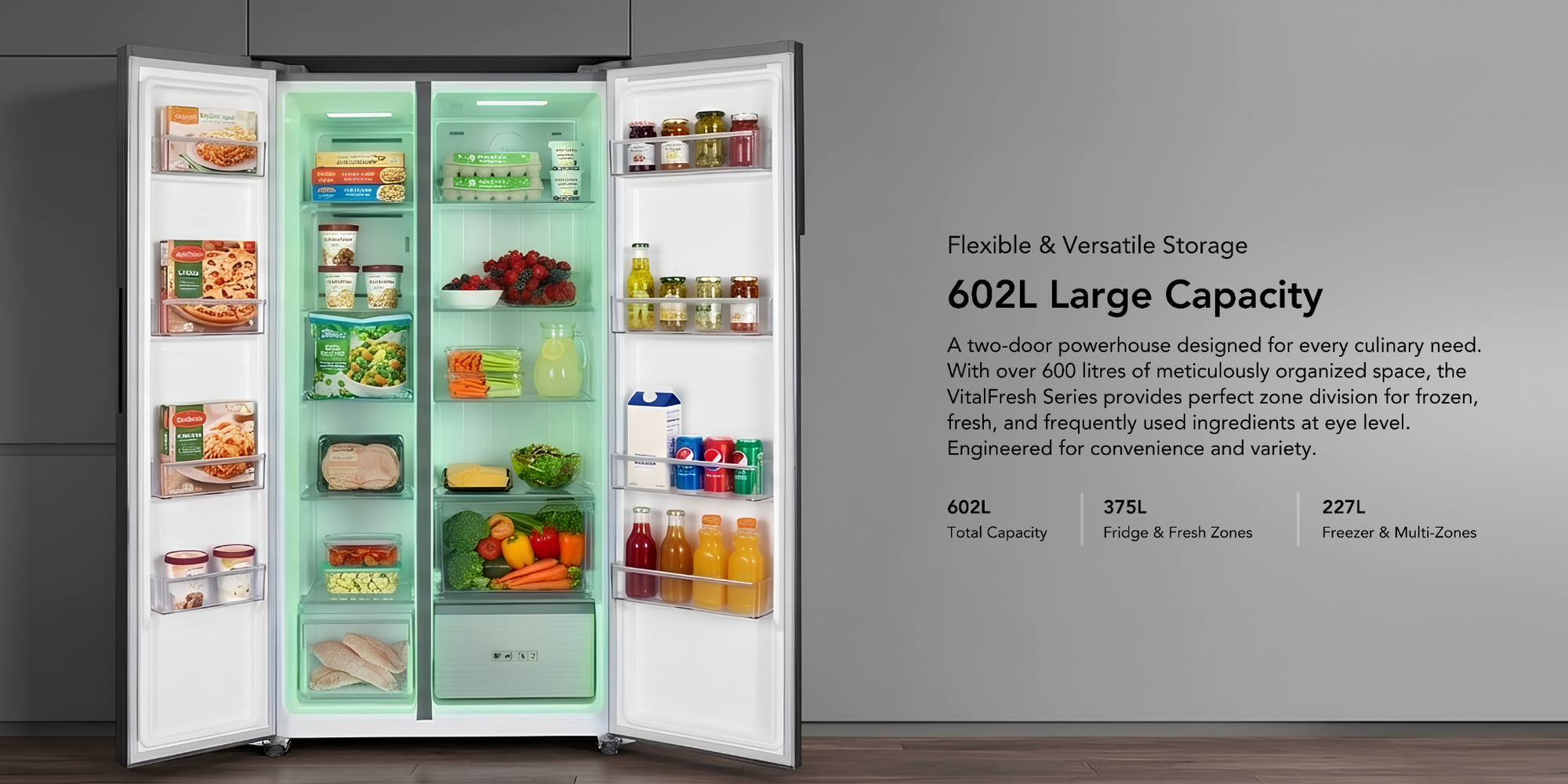 [NEW LAUNCH] EF Side By Side Refrigerator 602L EFF 600SBSG HM