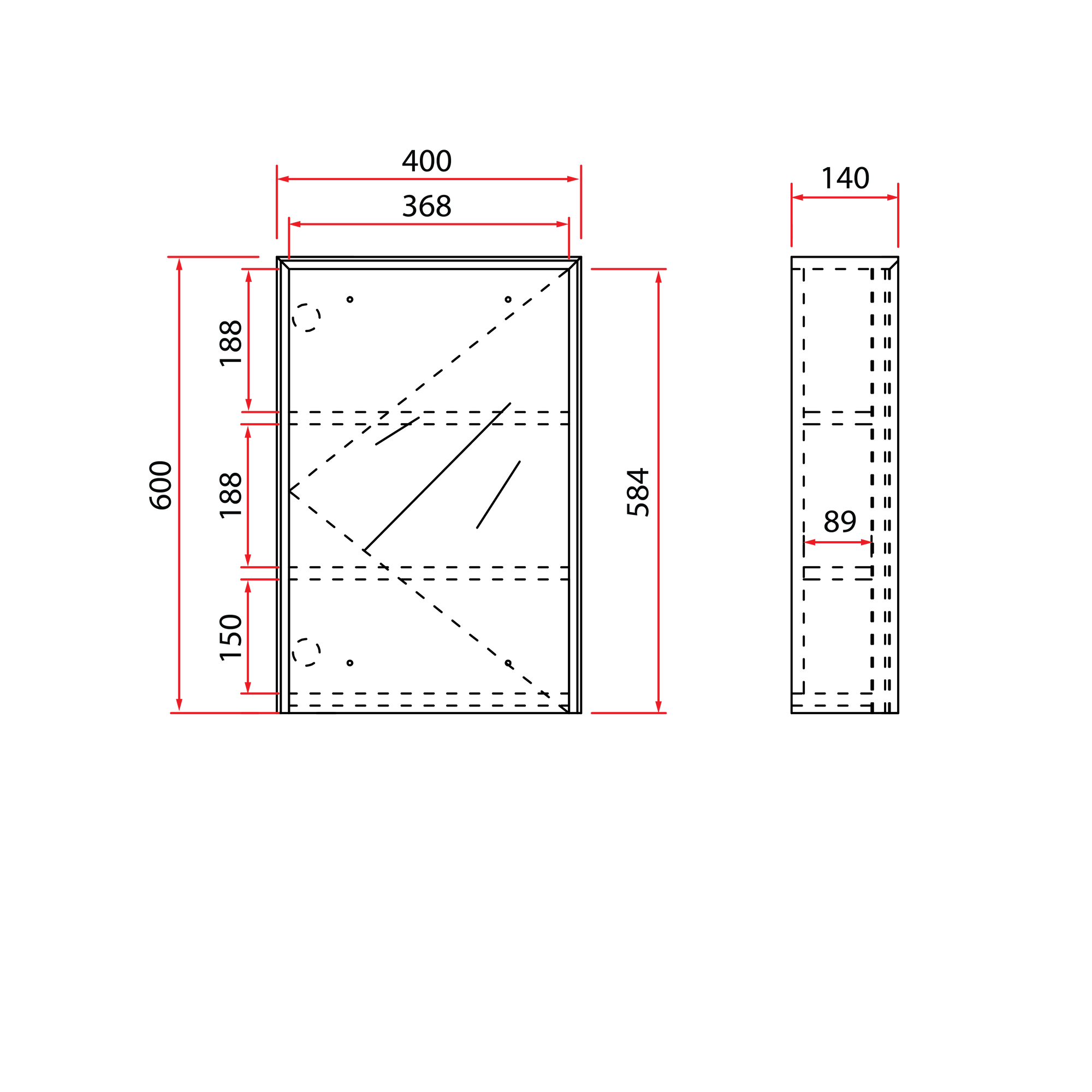 ACO 1 Door PVC Mirror Cabinet | RMC-ACO-4060D1