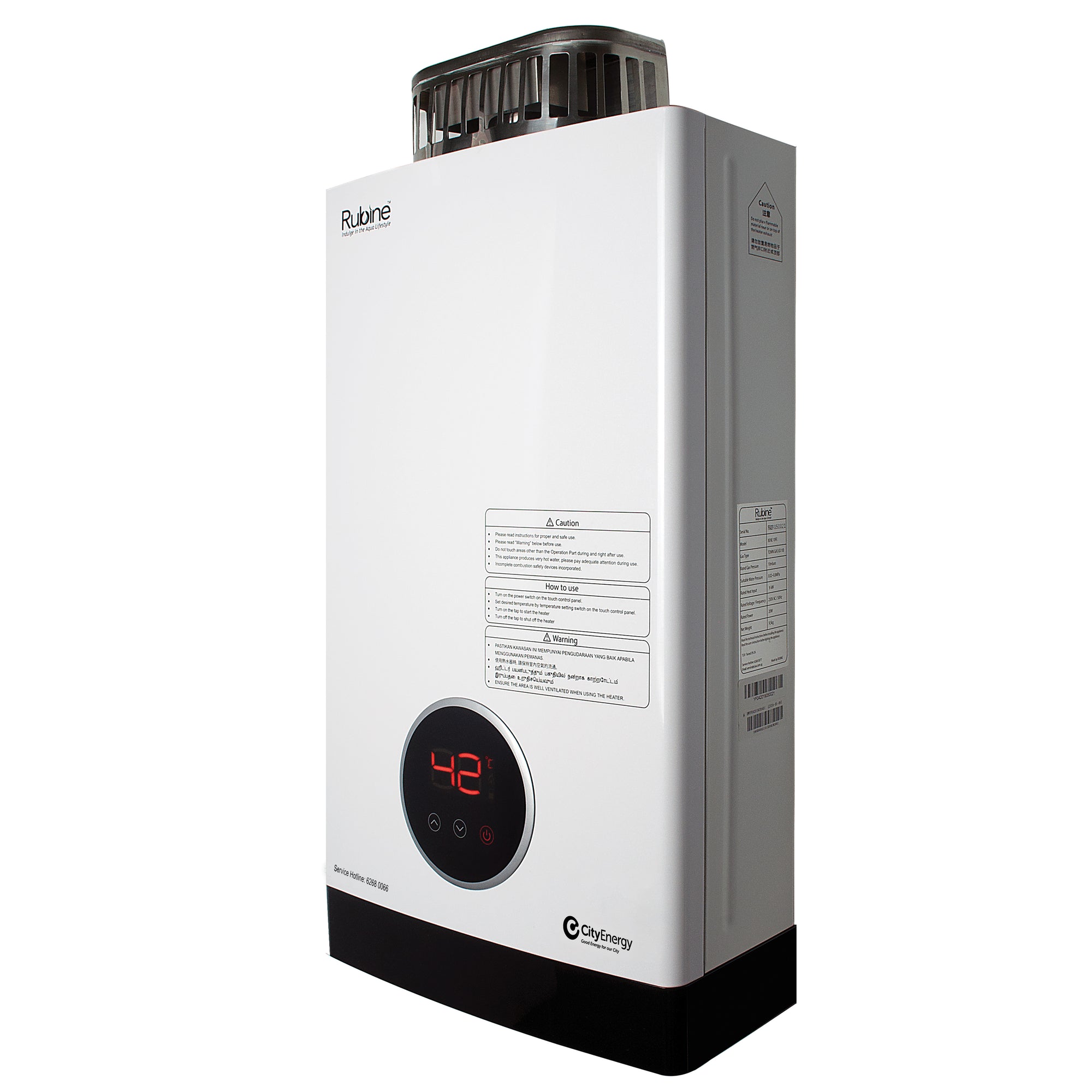 RUBINE Instant Gas Water Heater | BENE 10 FE