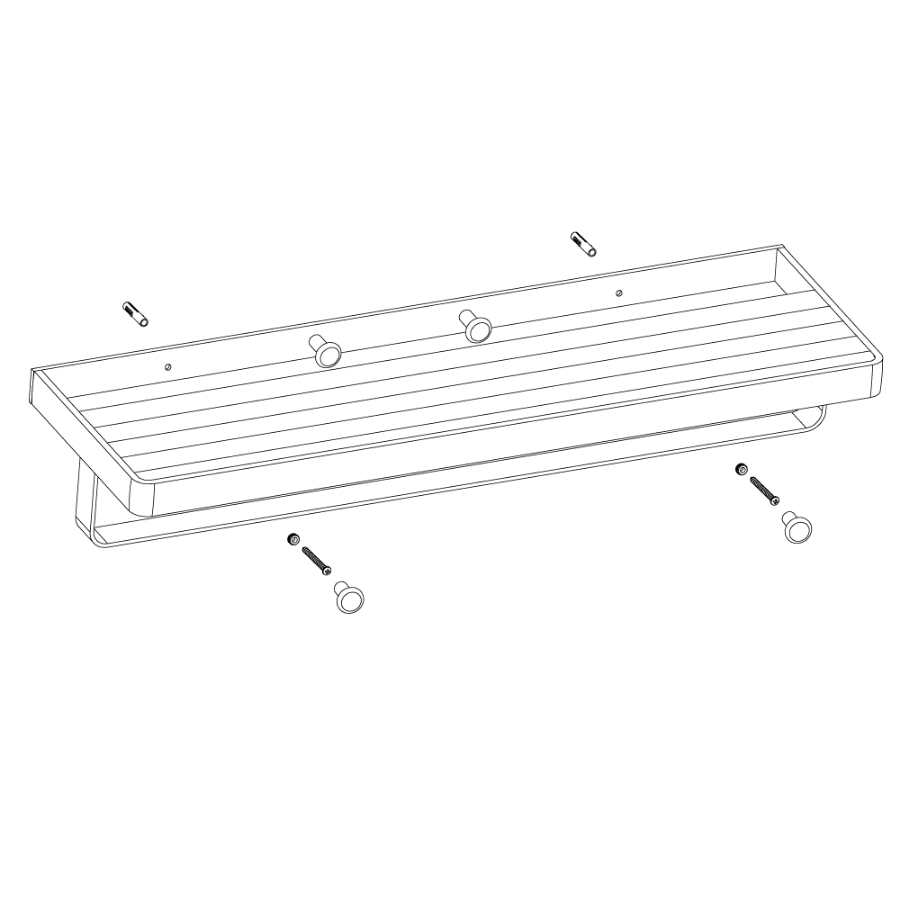 Towel Shelf with Robe Hook | BO 3112.BK