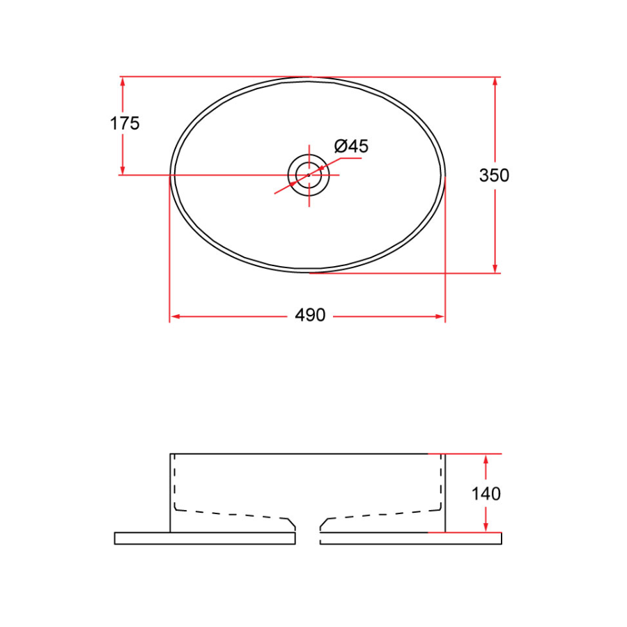 Countertop Oval Ceramic Basin | BOAT 49