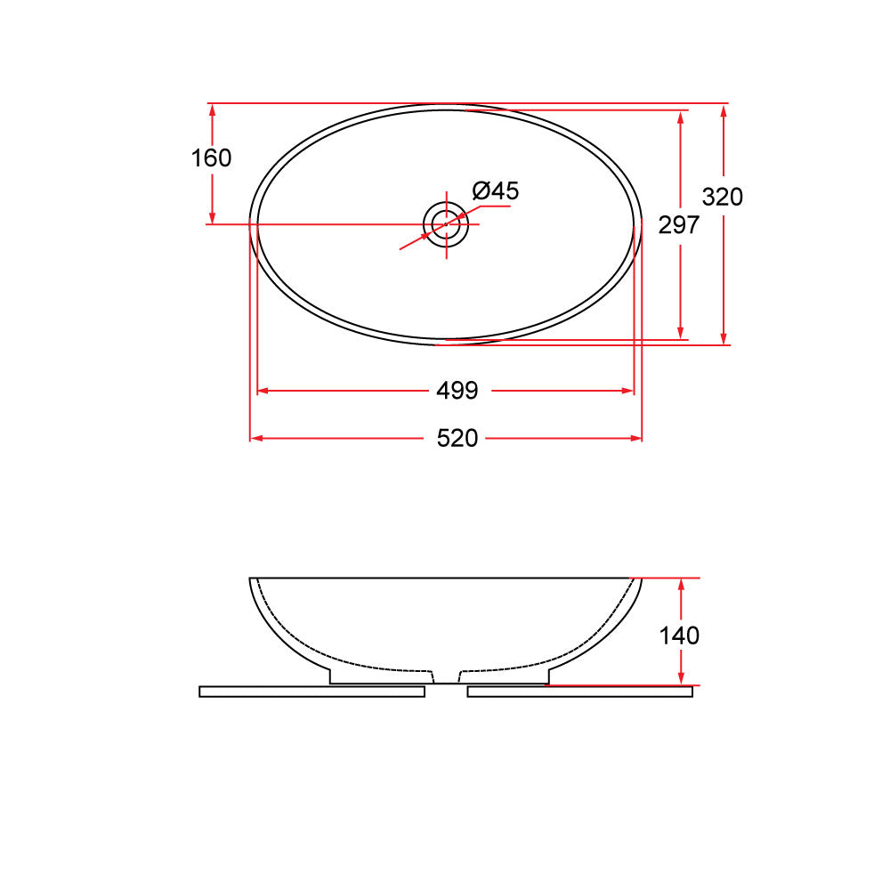 Countertop Oval Ceramic Basin | BOAT 52