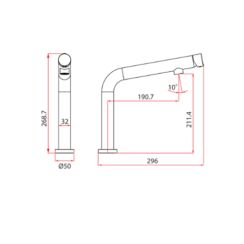 Sink Mixer Matte Black / Rose Gold | BO 3141.BK.G