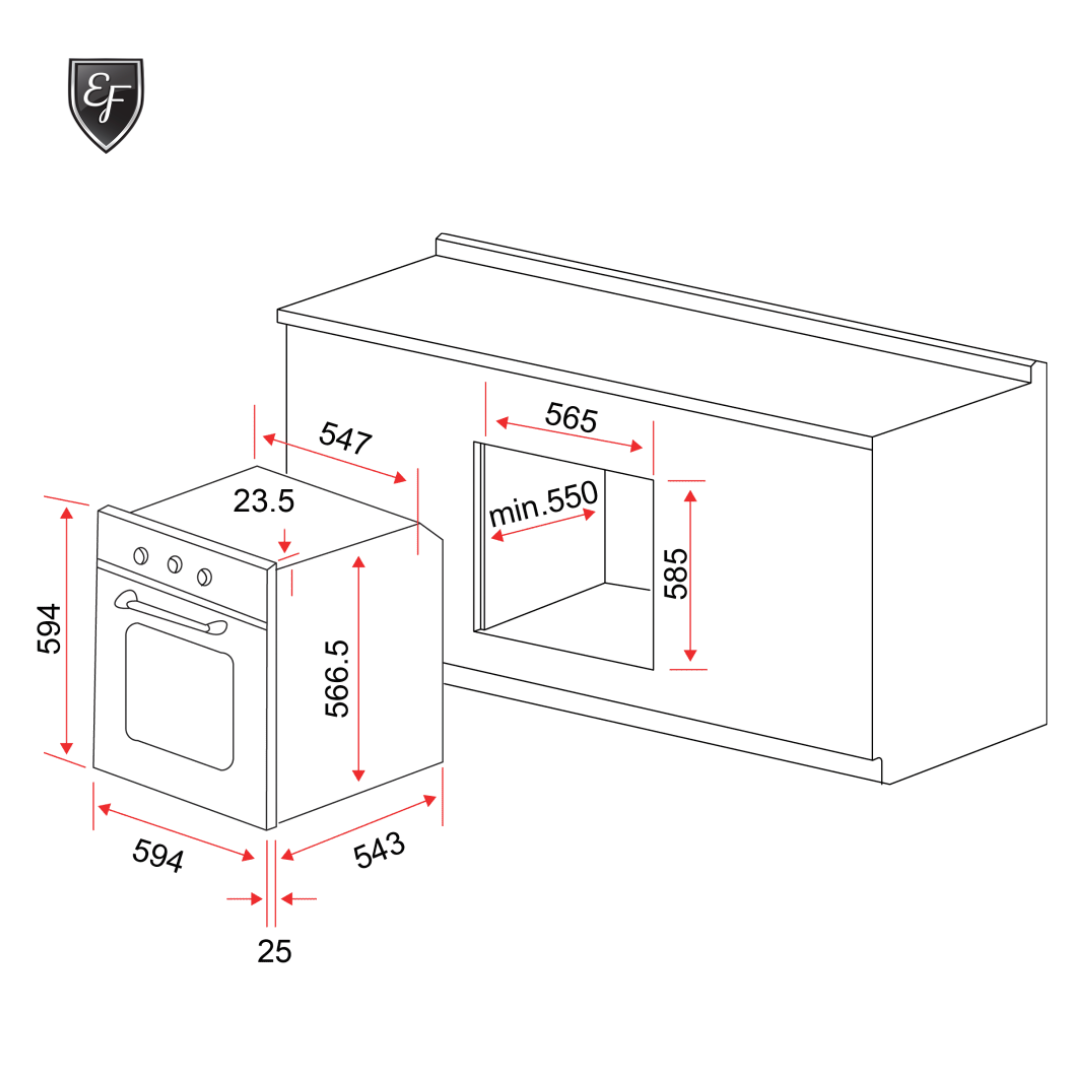6 Functions 60cm Conventional Oven | BO-AE 62-A