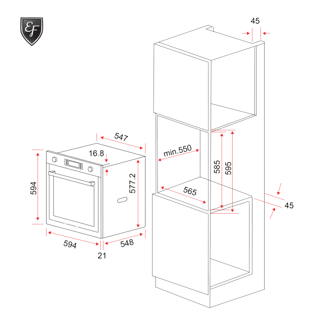 6 Functions 60cm Conventional Oven | BO AE 63 A