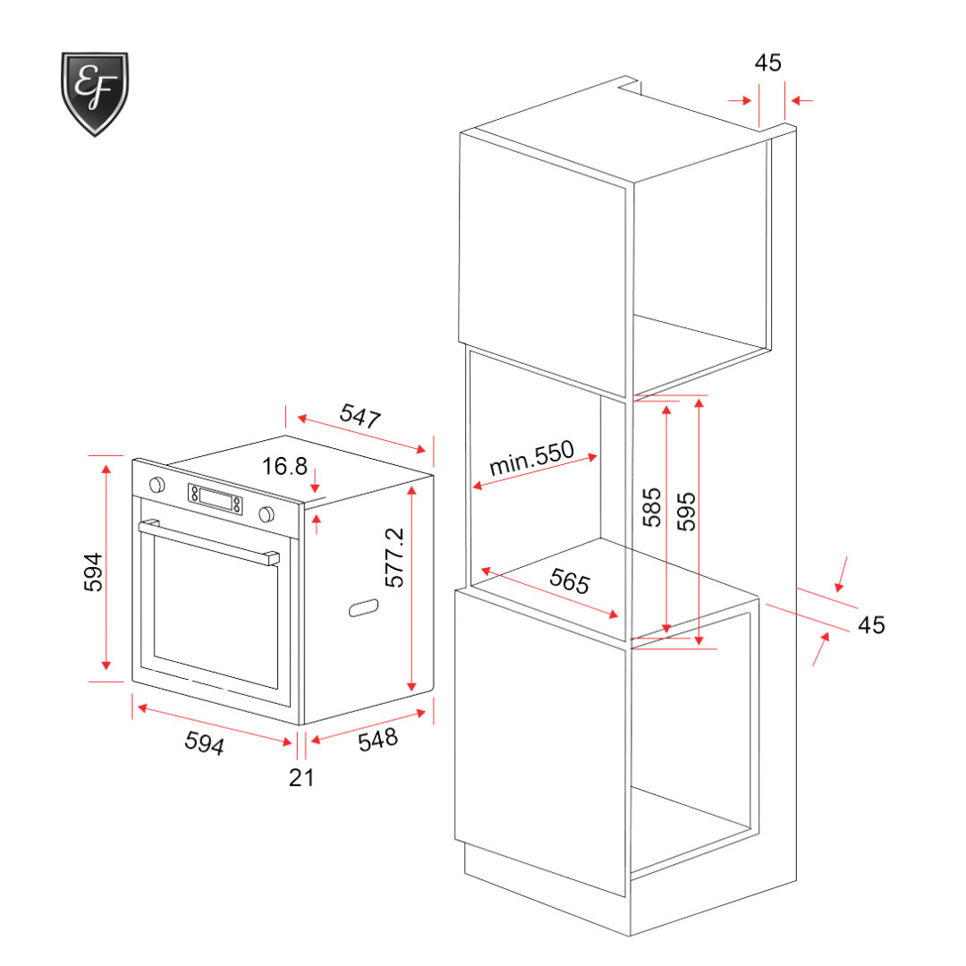 8 Functions 60cm Multifunction Oven | BO AE 86 A