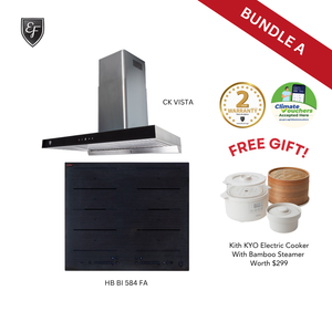 [Bundle A] 90cm Chimney Hood + 60cm Induction Hob | CK VISTA + HB BI 584 FA