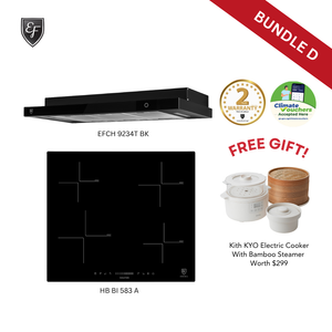 [Bundle D] 90cm Semi Integrated Hood + 60cm Induction Hob | EFCH 9234T BK + HB BI 583 A