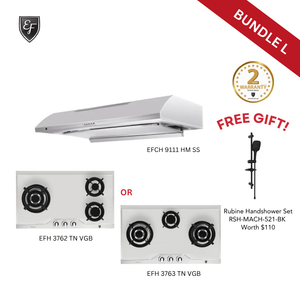 [Bundle L] 90cm Semi Integrated Hood + 78cm Gas Hob| EFCH 9111 HM SS + EFH 3762 TN VSB or EFH 3763 TN VSB