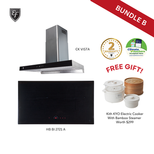 [Bundle B] 90cm Chimney Hood + 70cm Induction Hob | CK VISTA + HB BI 2721 A
