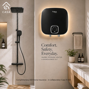 CASA BTO Bathroom Bundle – Rubine Rainshower & Storage Heater Package