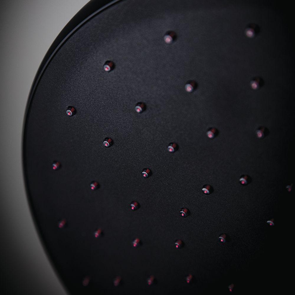 Pushstop Round Rainshower Column With Mixer (Matte Black) | RSC-PUSHSTOP-R61-BK