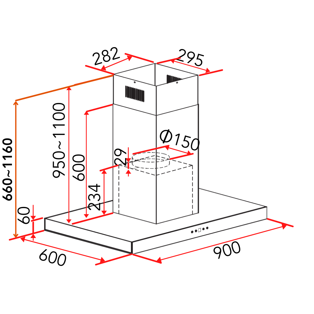 Island Hood 90cm | CK LUNA IS