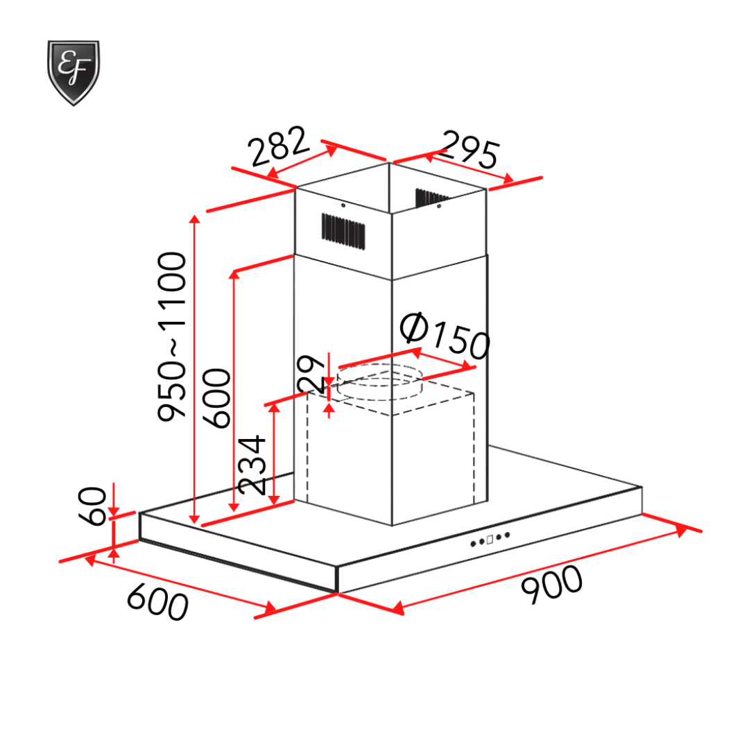 Island Hood 90cm | CK LUNA IS