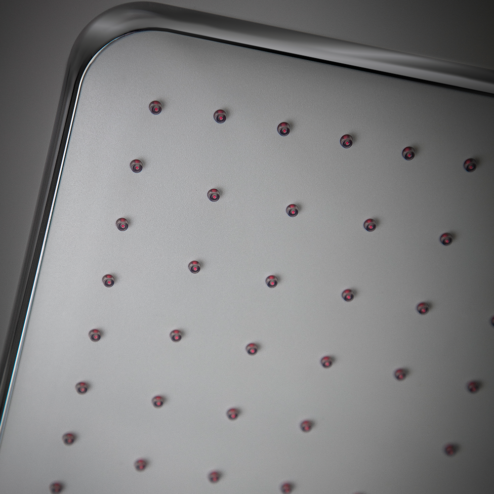 Thermo Square Rainshower Column With Mixer Shelf (Matte Black/Chrome) | RSC-THERMO-S41-BK and RSC-THERMO-S41-CH