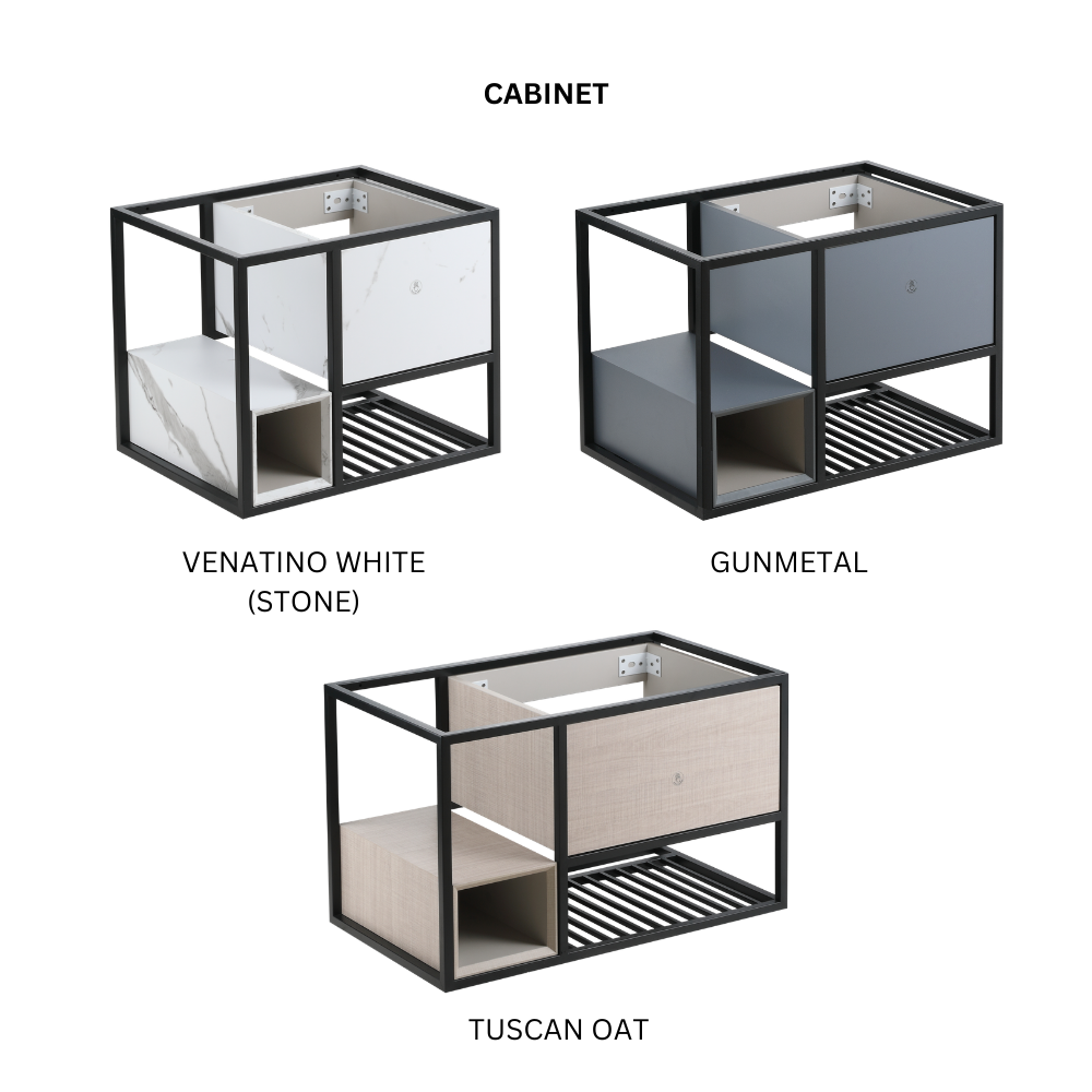 70cm Press-To-Open Vanity Cabinet + Countertop Basin | RBF-2074-VW/GM/TO