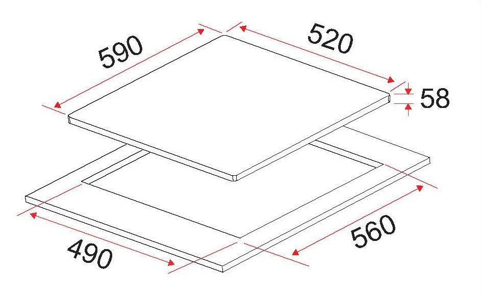 60cm 4 Zones Induction Hob | HB BI 584 FA