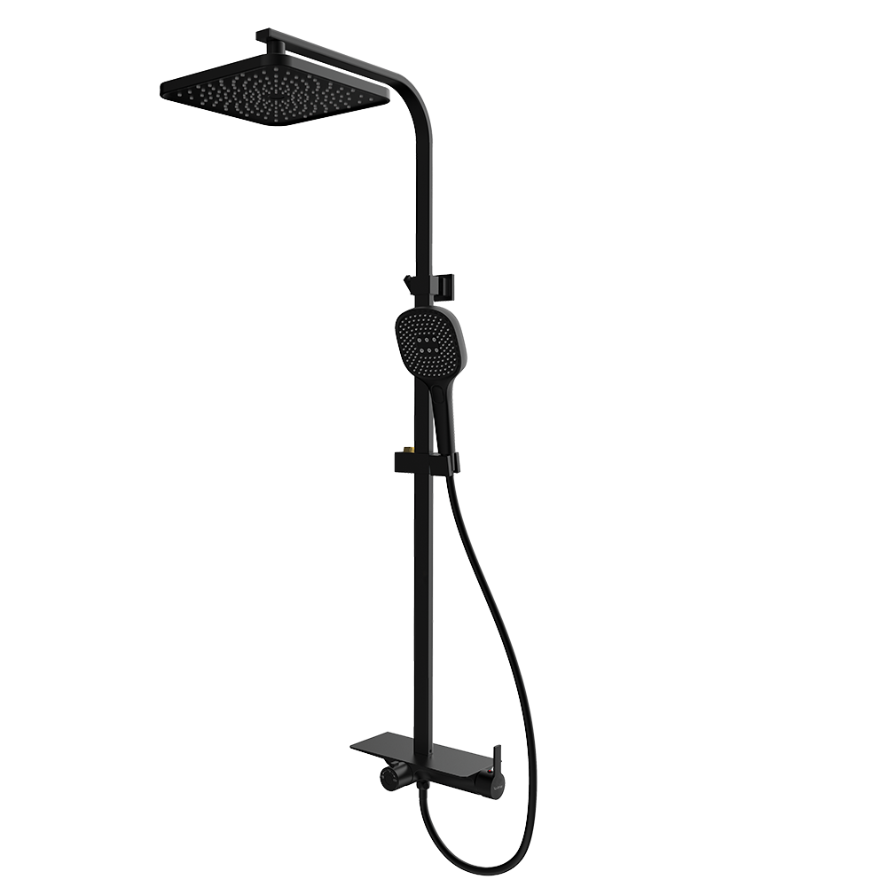 Deckos Square Rainshower Column With Mixer Shelf