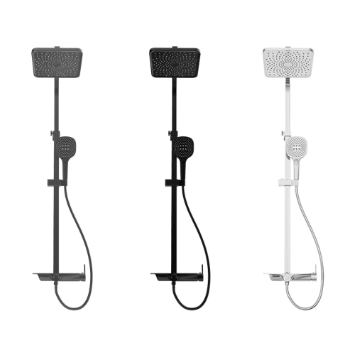 Deckos Square Rainshower Column With Mixer Shelf