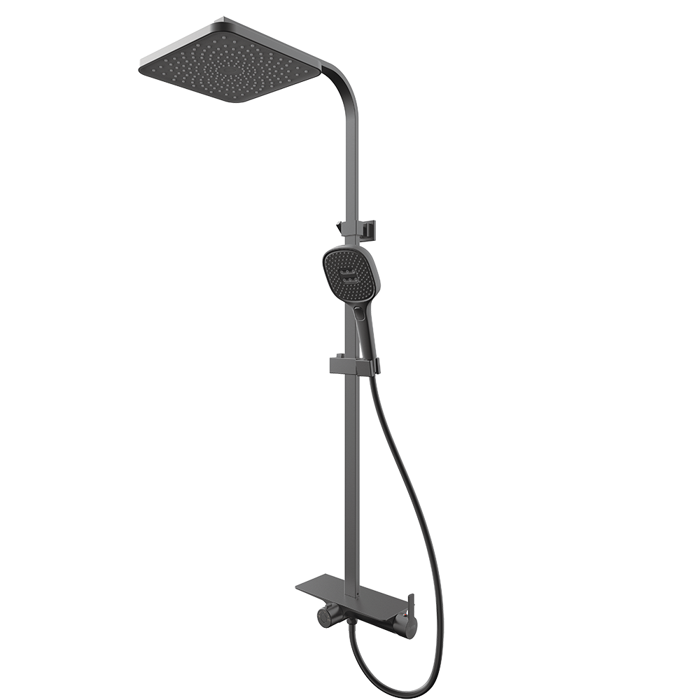 Deckos Square Rainshower Column With Mixer Shelf