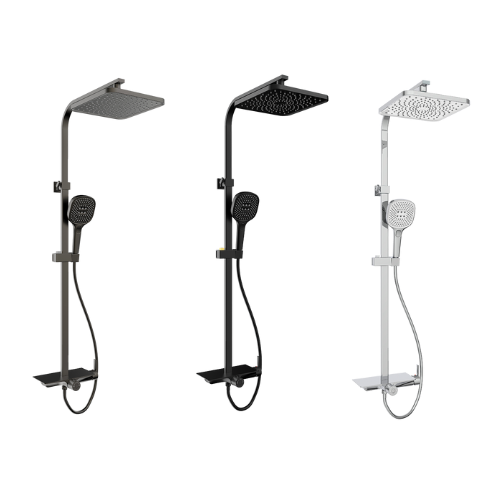 Deckos Square Rainshower Column With Mixer Shelf
