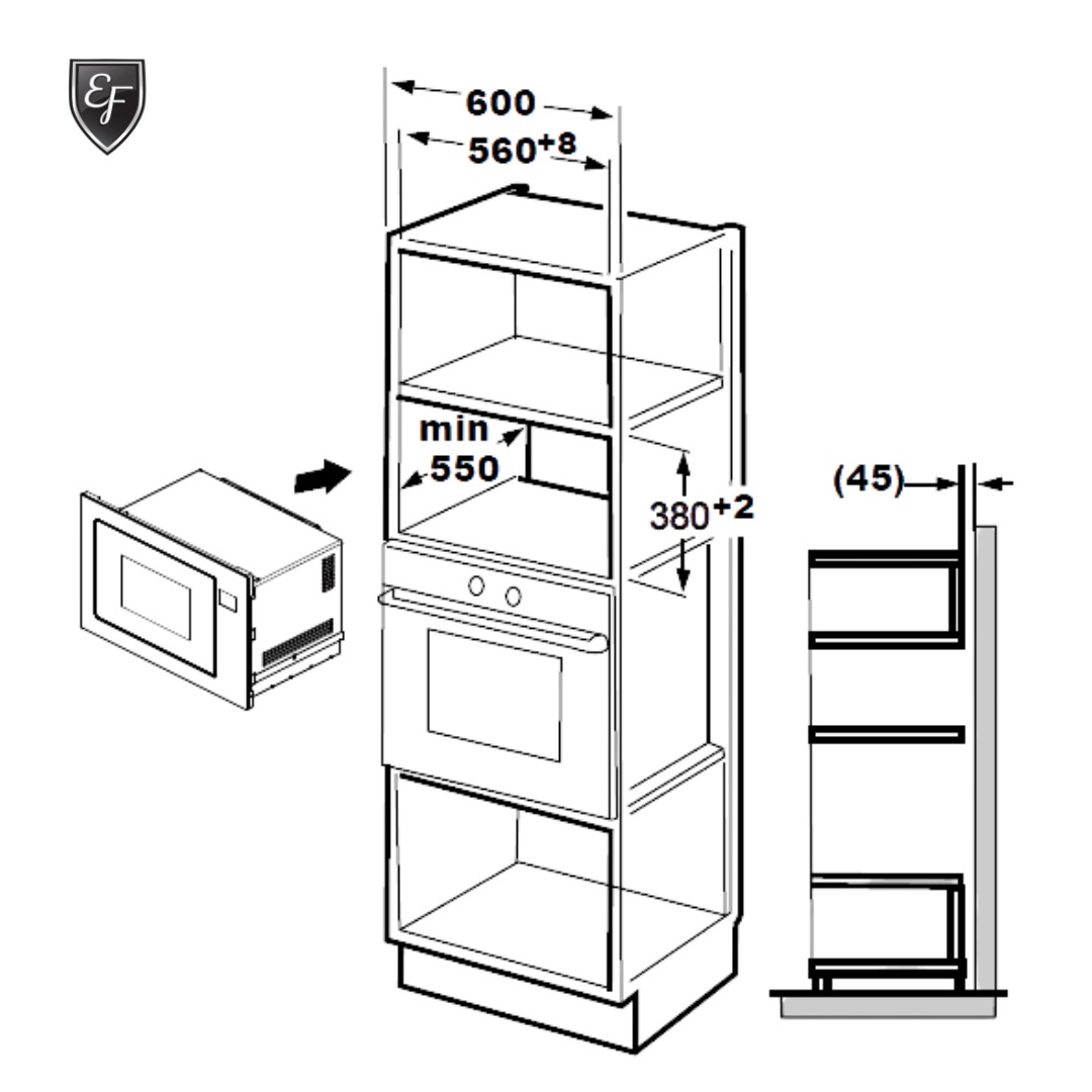 25L Built-In Microwave With Grill | EFBM 2591 M