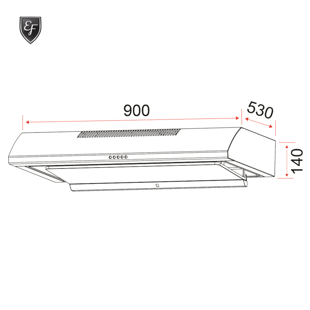 Conventional Slim Hood With Oil Cup 90cm | EFCH 9111 HM SS