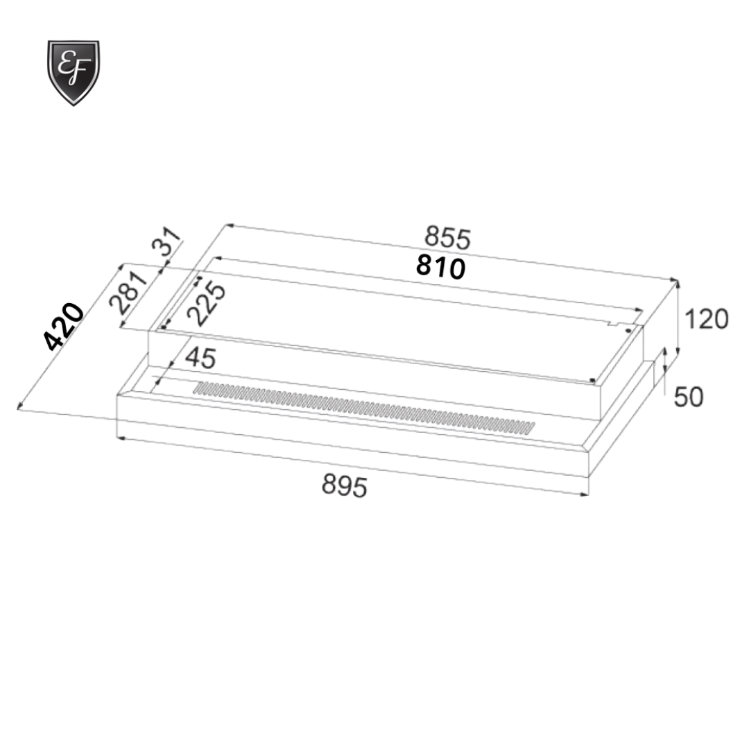 Conventional Slim Hood 90cm | EFCH 9201T SS