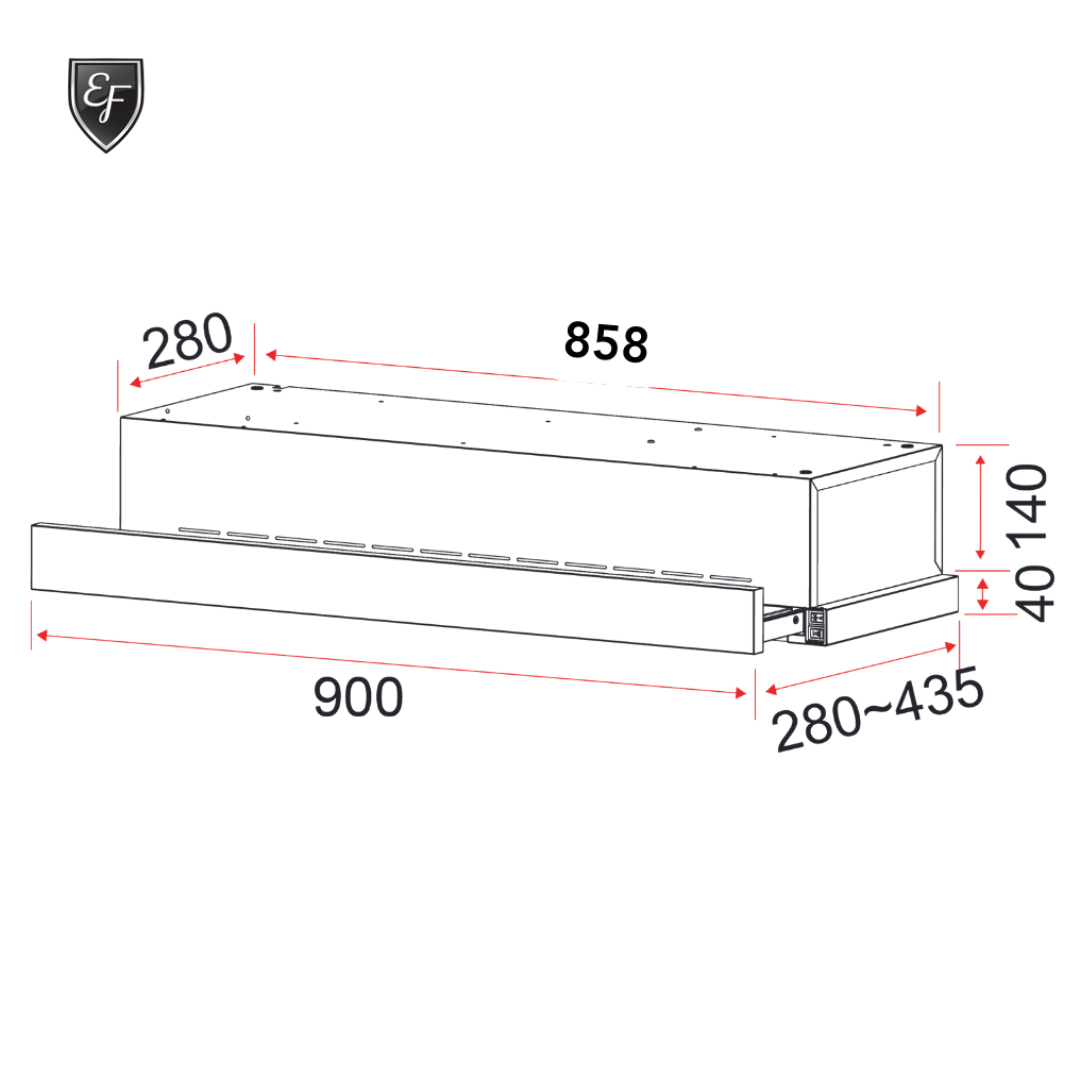 Telescopic Hood 90cm | EFCH 9401 HM SS