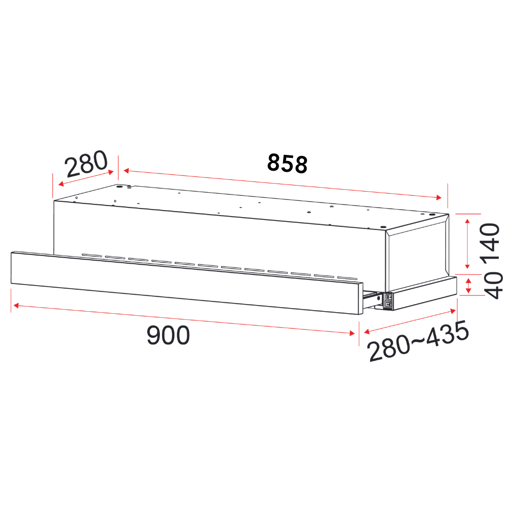 Telescopic Hood 90cm | EFCH 9401 HM SS
