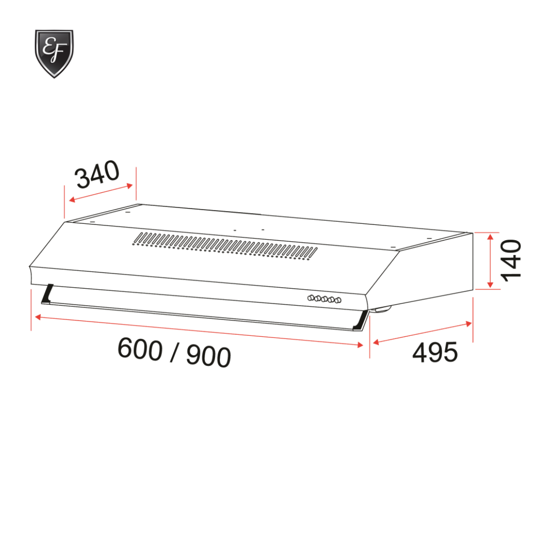 Conventional Slim Hood 60cm | EFCH 6101 HM SSL