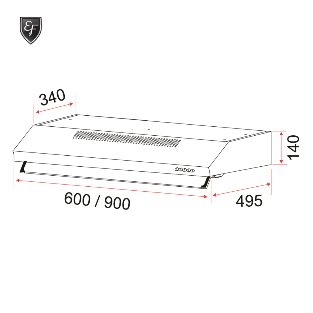 Conventional Slim Hood 90cm | EFCH 9101 HM SSL