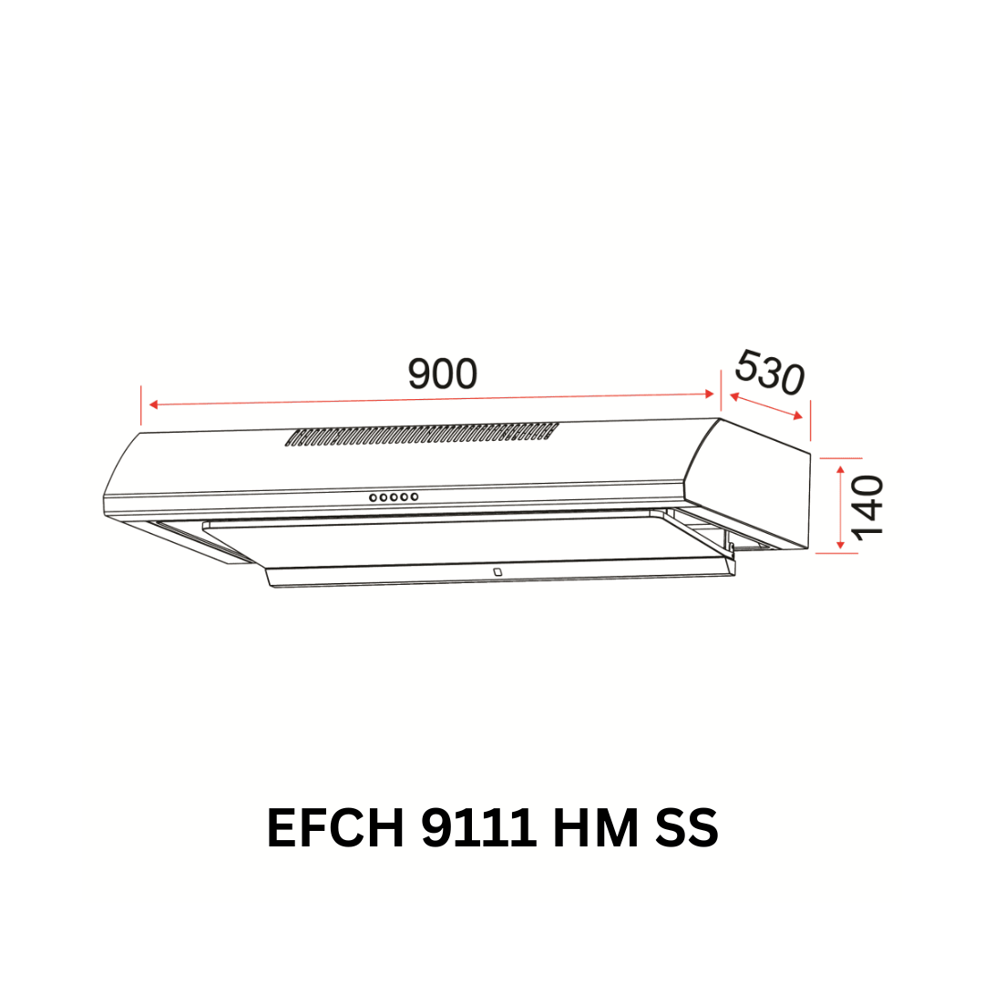 [Bundle L] 90cm Semi Integrated Hood + 78cm Gas Hob| EFCH 9111 HM SS + EFH 3762 TN VSB or EFH 3763 TN VSB