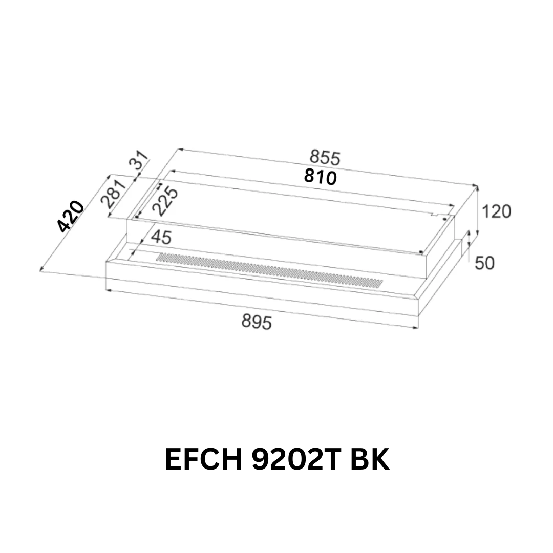 [Bundle J] 90cm Semi Integrated Hood + 70cm Gas Hob| EFCH 9202T BK + EFH 7520 WT VGB
