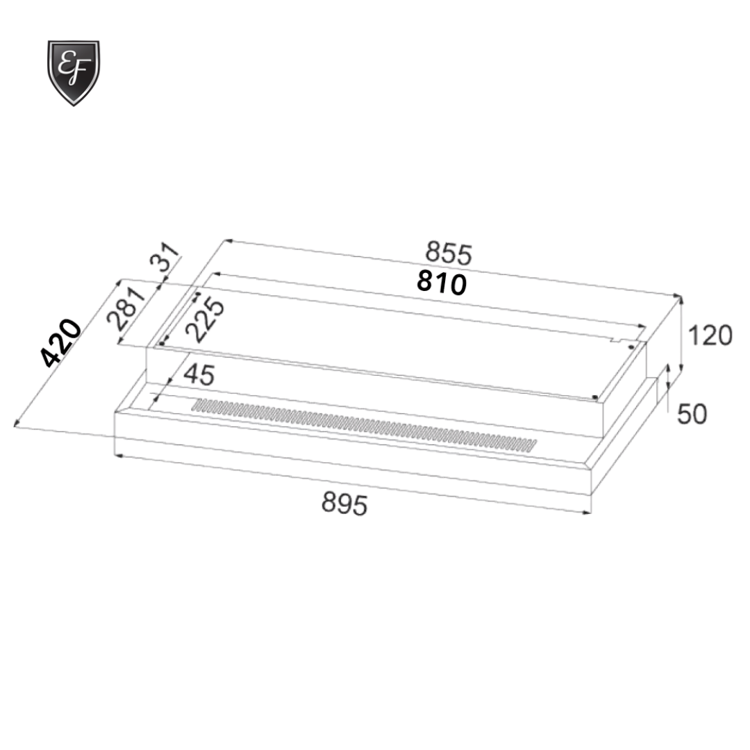 Conventional Slim Hood 90cm | EFCH 9231T SS