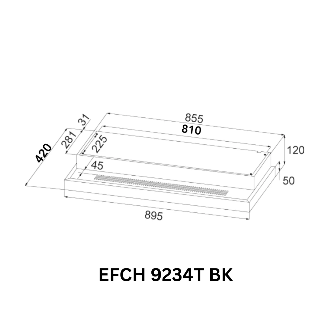 [Bundle I] 90cm Semi Integrated Hood + 78cm or 86cm Gas Hob| EFCH 9234T BK + EFH 7636 WT VGB or EFH 9734 WT VGB