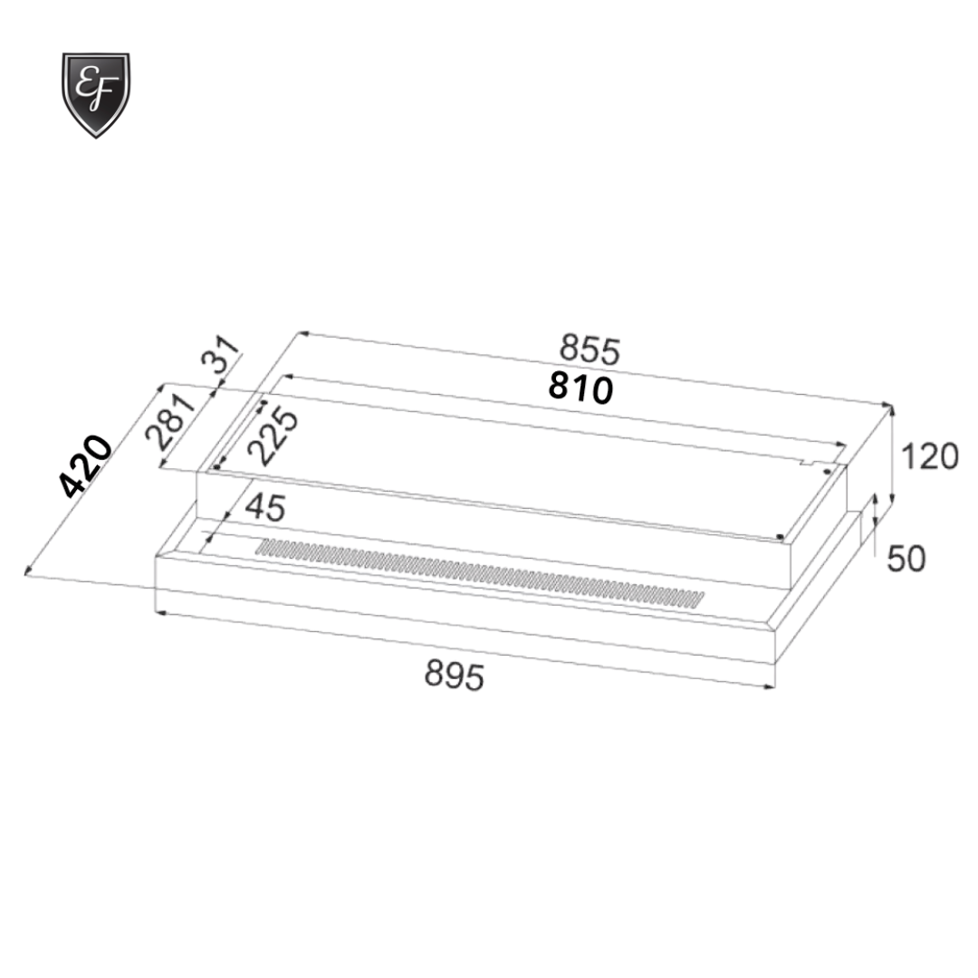 Conventional Slim Hood 90cm | EFCH 9234T BK