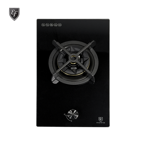 30cm 1 Burner Black Glass Domino Gas Hob