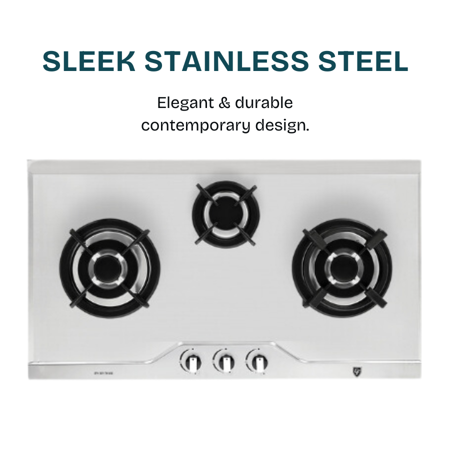 86cm 3 Burners Stainless Steel Gas Hob | EFH 3971 TN VSB