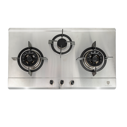 86cm 3 Brass Burners Stainless Steel Gas Hob | EFH 3976 WT VSB