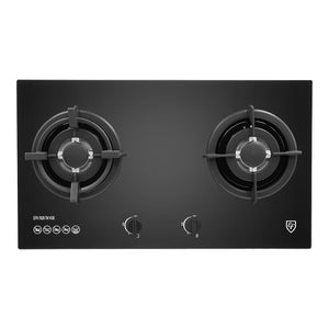 73cm 2 Burners, Black Glass Gas Hob | EFH 7620 TN VGB