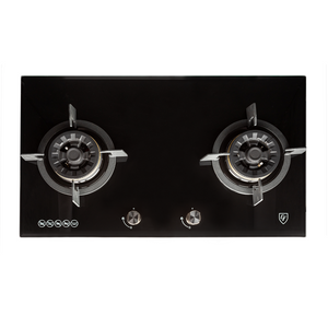 78cm 2 Burners, Black Glass Gas Hob | EFH 7626 WT VGB