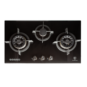 78cm 3 Burners, Black Glass Gas Hob With Flexible Cut-Out | EFH 7635 WT VGB