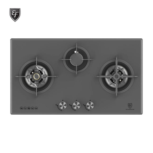 78cm 3 Burners Matte Black Glass Gas Hob | EFH 7636 WT VGB MG