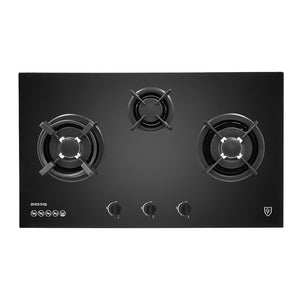 86cm 3 Burners, Black Glass Gas Hob | EFH 9730 TN VGB